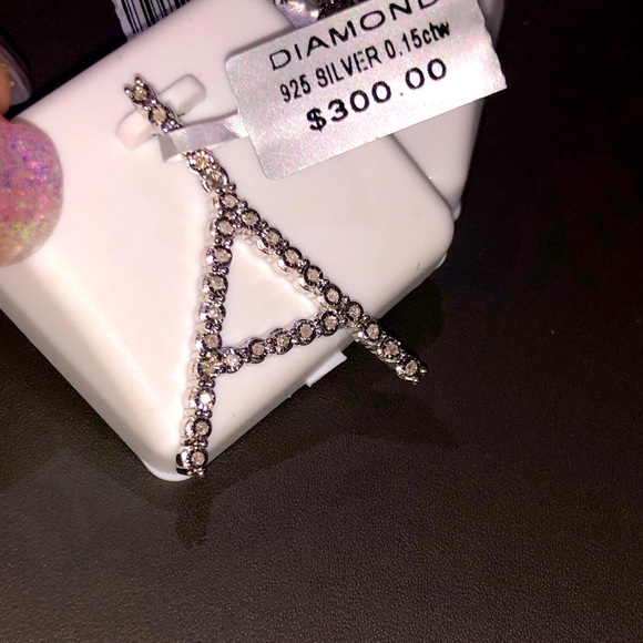Real Diamond letter Initial A charm pendant. Not CZ not fake! BLack Friday Sale! - Picture 3 of 7